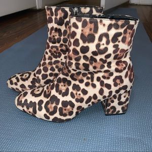 Boohoo cheetah print booties